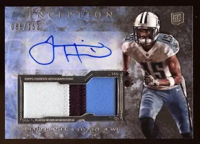 $9.99 • Buy 2013 Topps Inception Justin Hunter Rc Rookie 3 Color Patch Auto #88/150 Titans