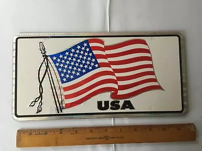 USA Flag United States Patriot American Holo Plastic Booster License Plate Front • $7.40