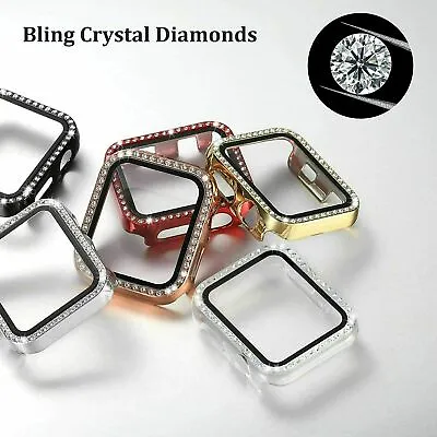 $13.99 • Buy Bling Crystal Screen Protector Case Cover For Apple Watch Series 8 7 6 5 4 3 2 1