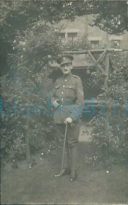 WW1 Army Pay Corps Soldier Sergeant Photo In Garden Pace Stick • £17.10