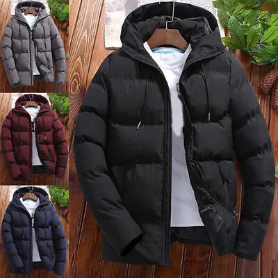 Men's Jacket Winter Warm Puffer Bubble Down Coat Quilted Zip Padded Outwear US • $44.64