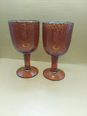 Amber Bubbles Wine Glass Pair • £15.99
