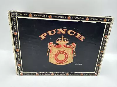 25 Count Punch Vintage Empty Cigar Wood Trimmed Box Spanish Honduras • $6