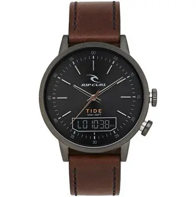 Rip Curl DRAKE TIDE DIGITAL LEATHER SURF WATCH - A1147 Gunmetal Rrp $299.99 • $260.99