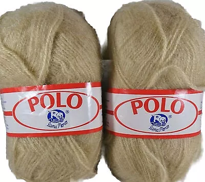 Lana Moro Polo Yarn Light Brown Brushed Acrylic Lot Of 2 Skeins  • $11.98