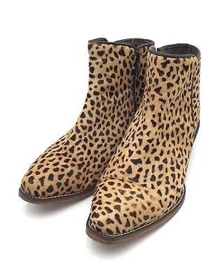 Roper Women's Yellow Black Animal Print Leather Side Zip Ankle Booties - Size 7 • $6.50