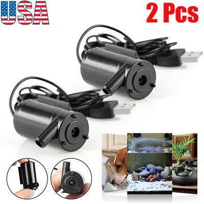 2Pcs Mini Water Pump Small Mute Submersible Cable Garden Home Fountain Tool 5V • $7.28