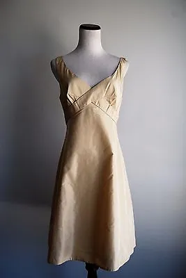 J. Crew Women's Ivory 100% Silk Taffeta Sleeveless Dress Sz 8P • $24.99