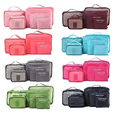 $16.99 • Buy 6PCS Packing Cubes Travel Luggage Organizers Set Storage Bag Toiletries Pouches