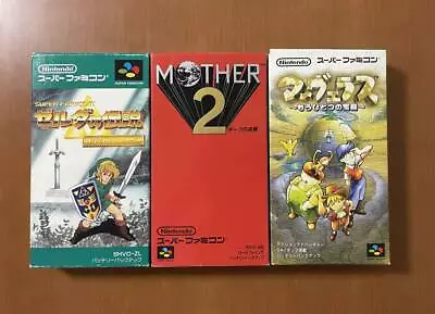 Lot 3 SFC The Legend Of Zelda MOTHER 2  Marvelous Nintendo Super Famicom Japan • $280.76