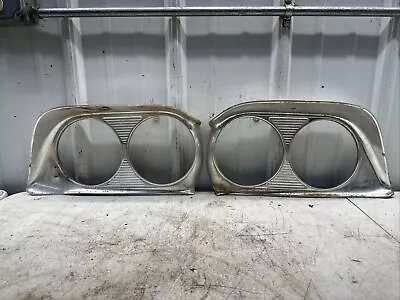 1959 Ford Fairlane Galaxie 500 Headlight Trim Bezel Pair Original Vintage • $50