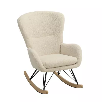 £139.95 • Buy High Backrest Leisure Rocking Chair Single Sofa Rocker Armchair Nursery Room Uk