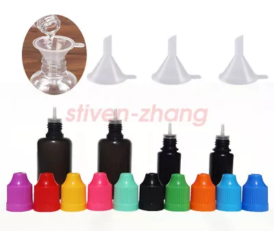 10ml 30ml Black Plastic Childproof Cap Squeezable Dropper Bottles  Liquid  LDPE • $3.79