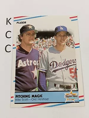 1988 Fleer Baseball #632 Mike Scott / Orel Hershiser • $1.75