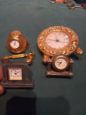 Lot Of Four Miniature Clocks • $25