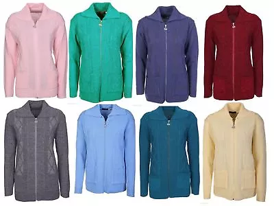 £15.99 • Buy New Ladies Cardigan Womens Zip Up Knitted Long Sleeve Jumper Casual Sweater Top