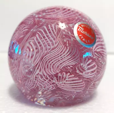 PRETTYinPINK~Murano~Paperweight~Glass~Tossed Lace~Latticino~End Of Day~Scramble • $65