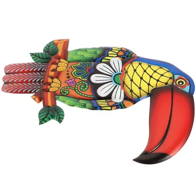 Metal Toucan Wall Art Decor For Garden/Home - Colorful Tropical Bird Sculpture • $10.59