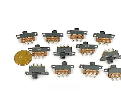 12 X Mini Slide Switch 6-Pin 2-Position DPDT On/On Slider Switches Black Tiny C1 • $12.07