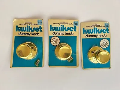 NOS Vintage Kwikset Dummy Door Knob Hardware Set Brass Mid Century Original • $45
