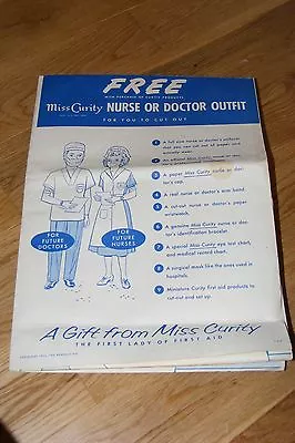 Vintage 1954 Miss Curity Cut-Out Paper Costume Mid Century Nurse Doctor Child Sz • $74.99