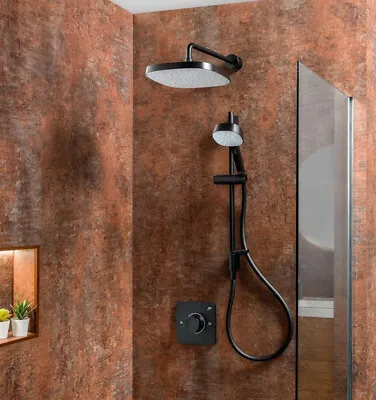 Mira Evoco Dual Thermostatic Mixer Shower Adjustable Fixed Heads Black Modern • £599