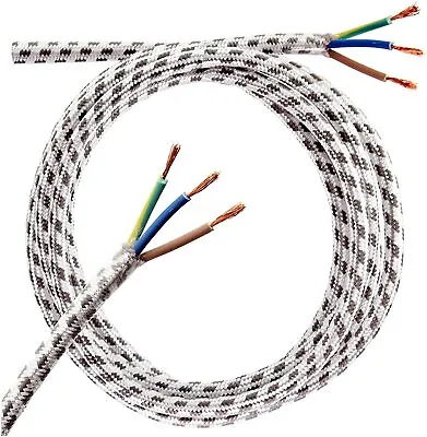 £6.49 • Buy Steam Iron Flex Cable Braided Flexible 2.5m 1mm 3 Core 10 Amp Non Kink