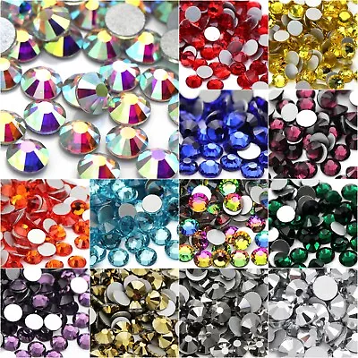 1440 Glass Nail Art Rhinestones Flat Back Crystal Gems DIY Art Deco Craft Beads • £8.39