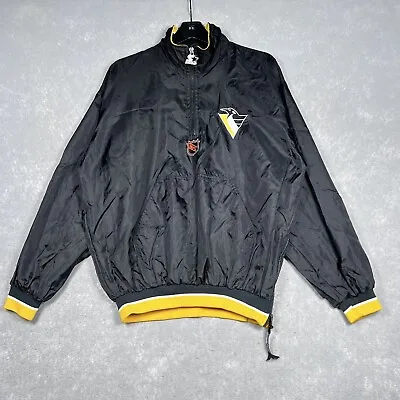 Vintage Starter Pittsburgh Penguins Jacket Size Medium Pullover NHL Hockey • $54.80