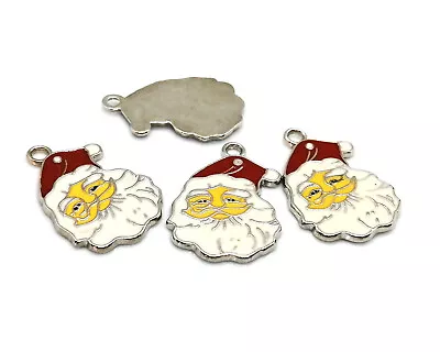 Large Enamelled Father Christmas Santa Claus Charm - Pack Of 2 • £1.20