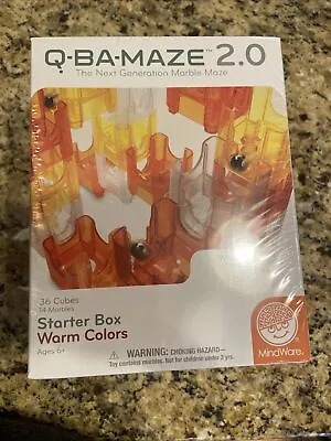 Q-ba-maze 2.0 Starter Box Warm Colors Marble Maze 36 Cubes 14 Marbles Mindware • $12