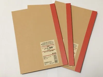 MUJI Blank Beige Notebook A5 Unruled 30sheets  3books • $10.38