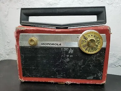 Untested Vintage 50's Red Motorola Tube AM Radio Model 5P32R Asis  • $24.95