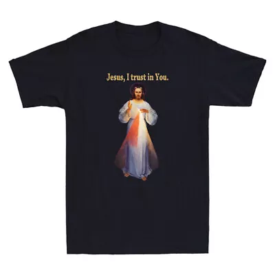 Jesus I Trust In You Divine Mercy Funny Jesus Meme Christian Retro Men's T-Shirt • $14.99