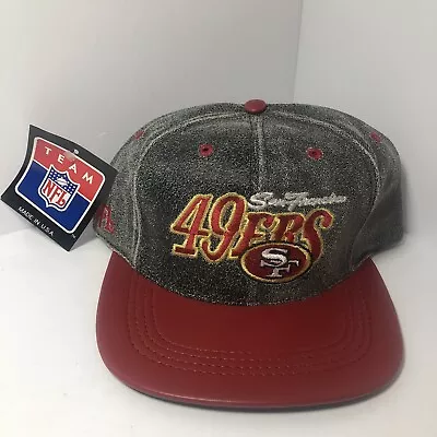 $24.99 • Buy Vintage San Francisco 49ers Leather 90s Snapback Hat By Modern Cap New W Tags 