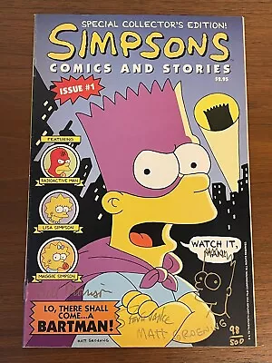 AUTOGRAPHED Simpsons Comics & Stories #1 SIGNED By Matt Groening Bill Morrison • $850