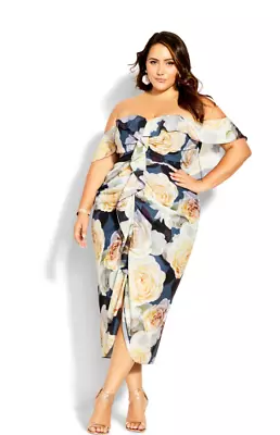 City Chic Ladies Va Va Voom Strapless Dress Sizes 14 16 Colour Angelica Floral • $26.09