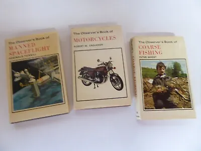 The Observer's Book Of Warne X 3 Coarse Fishing Motorcycles Manned Spaceflight • £14.99
