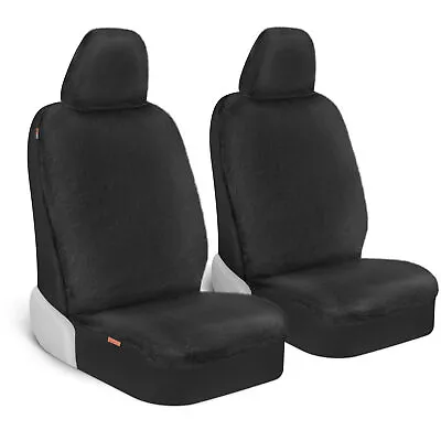 Carbella Black Faux Sheepskin Wool Fur Car Seat Covers For Front Seats • $39.50