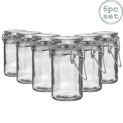 £11.99 • Buy Glass Storage Jars Airtight Clip Top Lid Food Preserve Preserving Jar 70ml X6