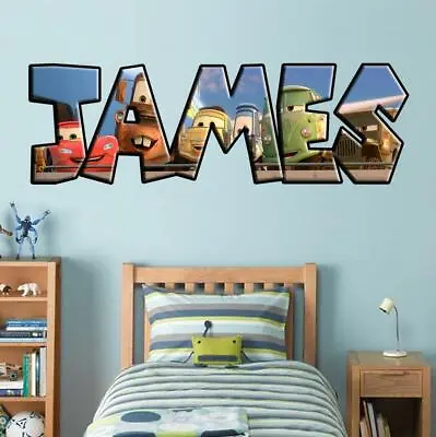 £32.60 • Buy Cars Movie PERSONALIZED NAME Decal WALL STICKER Art Disney Mcqueen Custom J244