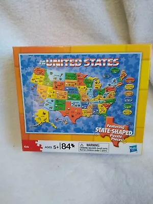 New Milton Bradley Junior Jigsaw Puzzle Map Of The United States Factory Sealed • $11.40