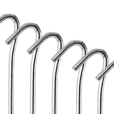 7  Heavy Duty Tent Pegs Steel Metal Ground Stakes Camping Gazebo Tarpaulin Hooks • £2.95