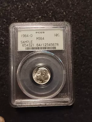 MISLABELED - SAMPLE SLAB - 1964-D Roos. Dime PCGS MS64 - Coin Has No Mint Mark!  • $79