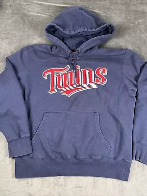 Nike Minnesota Twins Hoodie Medium M Blue Sweatshirt Front Pocket Mens • $12.99