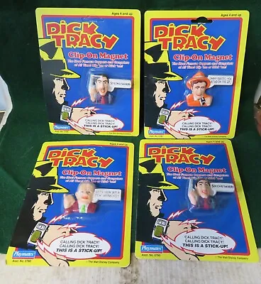 Lot Of 4 Vintage 1990 Playmates Dick Tracy Clip On Magnets In Packages • $6.50