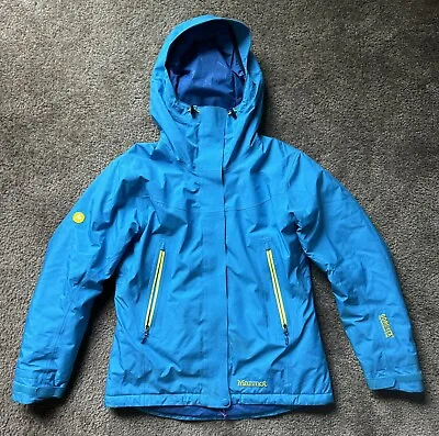 Marmot Gore Tex Jacket Preformance Shell Size Small 73448 Outdoor Hood Blue • $24.99