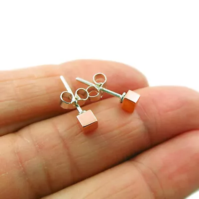 925 Silver And Copper Square Stud Earrings • £16.99