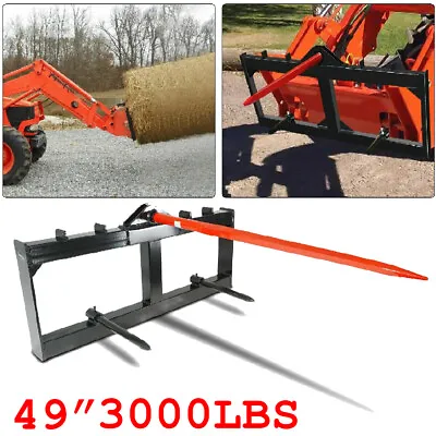 $349.98 • Buy 49  Tractor Hay Bale Spear Skid Steer Loader 3000lbs Quick Attach For Bobcat US