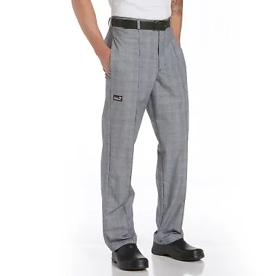 NEW Glenn Plaid Or Black Chef Pants 4 Pocket Chefwear CW3640 Multiple Sizes • $9.97